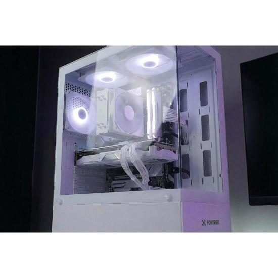 Gabinete Gamer Fortrek Crystal Mid Tower Branco por 214,95 à vista no boleto/pix ou parcele em até 8x sem juros. Compre na loja Fortrek!