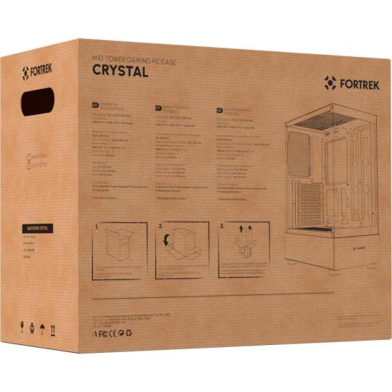 Gabinete Gamer Fortrek Crystal Mid Tower Branco por 214,95 à vista no boleto/pix ou parcele em até 8x sem juros. Compre na loja Fortrek!