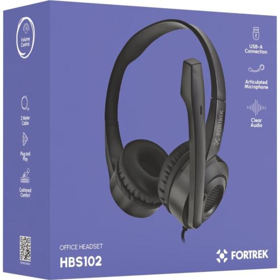 Headset Office com Microfone Fortrek HBS102 USB Preto por 70,44 à vista no boleto/pix ou parcele em até 2x sem juros. Compre na loja Fortrek!