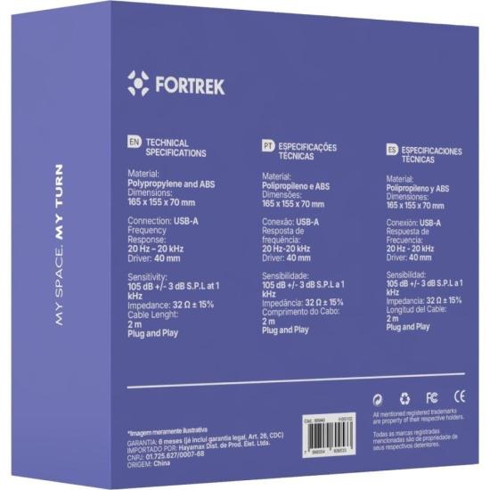 Headset Office com Microfone Fortrek HBS102 USB Preto por 70,44 à vista no boleto/pix ou parcele em até 2x sem juros. Compre na loja Fortrek!
