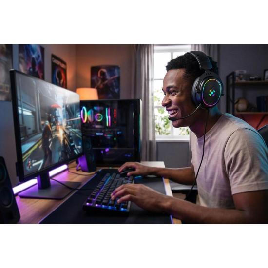 Headset Gamer Com Fio Fortrek Win Driver 50 mm Preto por 170,86 à vista no boleto/pix ou parcele em até 6x sem juros. Compre na loja Fortrek!
