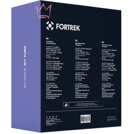 Headset Gamer Wireless Fortrek Win Air Driver 50 mm Preto por 225,24 à vista no boleto/pix ou parcele em até 9x sem juros. Compre na loja Fortrek!