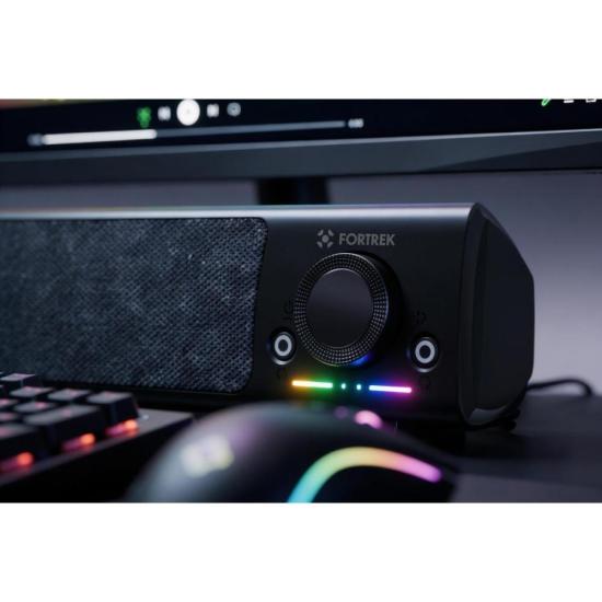 Soundbar Gamer Fortrek Sonar Com Fio Preta por 199,00 à vista no boleto/pix ou parcele em até 7x sem juros. Compre na loja Mundomax!