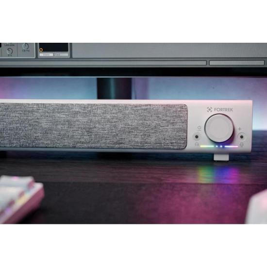Soundbar Gamer Fortrek Sonar Com Fio Branca por 121,40 à vista no boleto/pix ou parcele em até 4x sem juros. Compre na loja Fortrek!