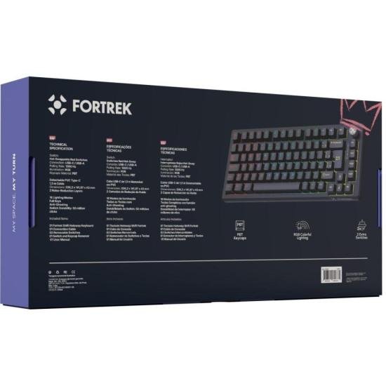 Teclado Gamer Mecânico Fortrek Shift Hotswap Preto por 299,89 à vista no boleto/pix ou parcele em até 10x sem juros. Compre na loja Fortrek!