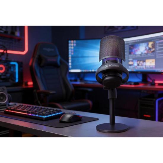Microfone Gamer Fortrek MIC10 Preto por 200,00 à vista no boleto/pix ou parcele em até 8x sem juros. Compre na loja Mundomax!