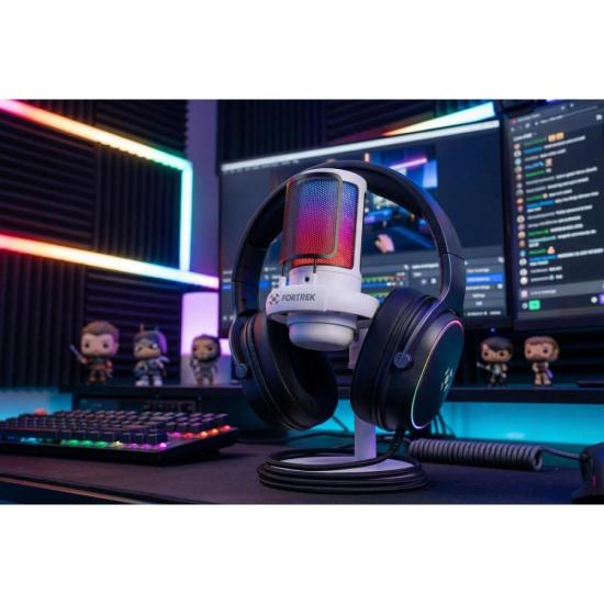 Microfone Gamer Fortrek MIC10 Branco por 204,19 à vista no boleto/pix ou parcele em até 8x sem juros. Compre na loja Fortrek!