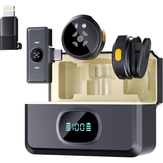 Microfone de Lapela Sem Fio Fortrek LP101 USB-C 2.4 GHz Preto (86962)