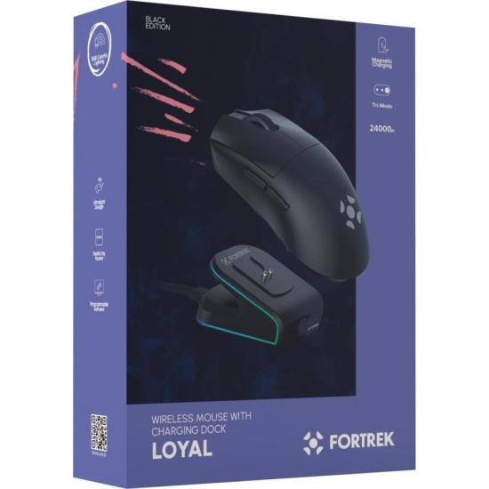Mouse Wireless com Dock de Carregamento Magnético Fortrek Loyal Preto por 202,38 à vista no boleto/pix ou parcele em até 8x sem juros. Compre na loja Fortrek!
