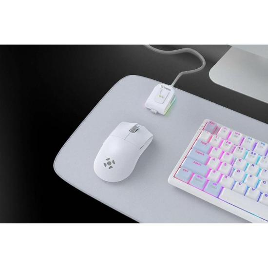 Mouse Wireless com Dock de Carregamento Magnético Fortrek Loyal Branco por 215,00 à vista no boleto/pix ou parcele em até 8x sem juros. Compre na loja Mundomax!