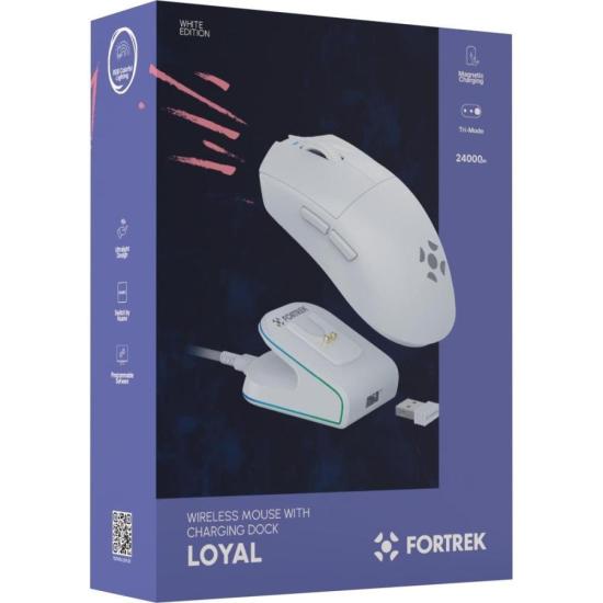 Mouse Wireless com Dock de Carregamento Magnético Fortrek Loyal Branco por 202,38 à vista no boleto/pix ou parcele em até 8x sem juros. Compre na loja Fortrek!
