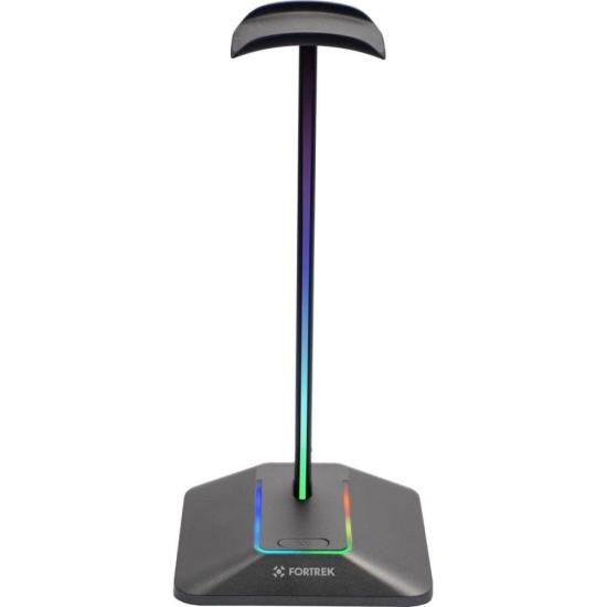 Suporte Para Headset RGB com Hub USB 2 entradas Fortrek Nexus por 150,43 à vista no boleto/pix ou parcele em até 6x sem juros. Compre na loja Fortrek!