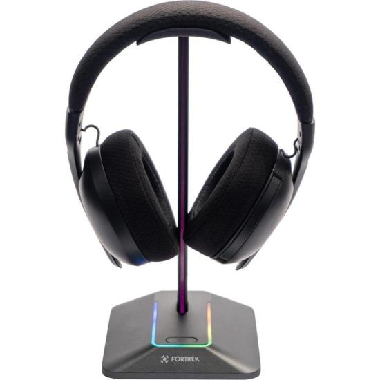 Suporte Para Headset RGB com Hub USB 2 entradas Fortrek Nexus por 150,43 à vista no boleto/pix ou parcele em até 6x sem juros. Compre na loja Fortrek!