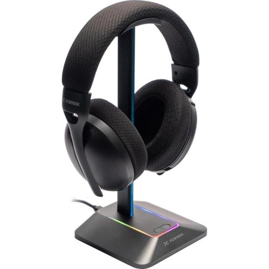Suporte Para Headset RGB com Hub USB 2 entradas Fortrek Nexus por 150,43 à vista no boleto/pix ou parcele em até 6x sem juros. Compre na loja Fortrek!