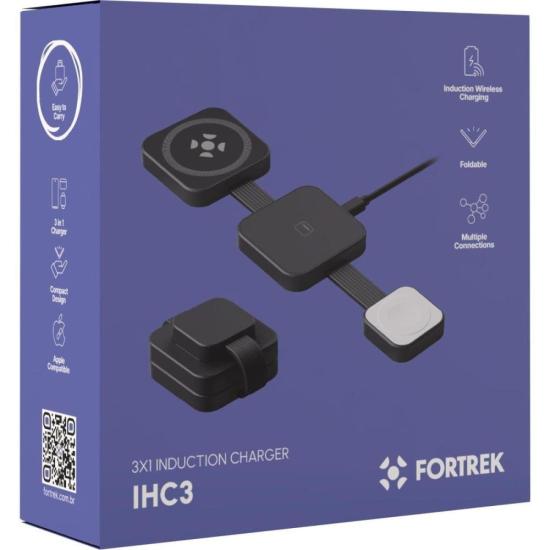 Carregador por Indução Fortrek IHC3 3 em 1 Dobrável por 153,51 à vista no boleto/pix ou parcele em até 6x sem juros. Compre na loja Fortrek!