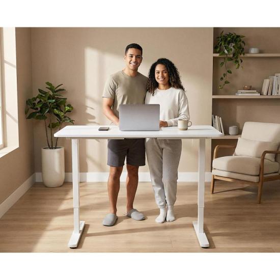 Mesa Elétrica Altura Ajustável Motor único Fortrek Lift Branca 120×60 por 806,34 à vista no boleto/pix ou parcele em até 10x sem juros. Compre na loja Fortrek!