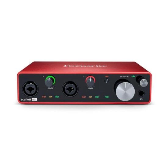 Interface De Áudio Focusrite Scarlett 4i4 4th Gen 4 In 4 Out por 3.239,00 à vista no boleto/pix ou parcele em até 12x sem juros. Compre na loja Mundomax!