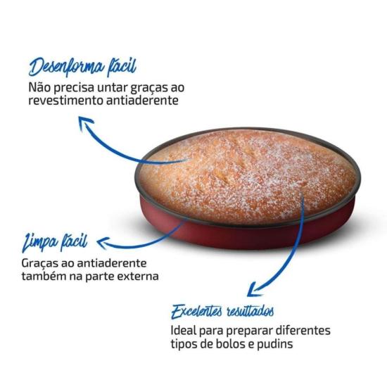 Forma Redonda Rochedo Bolo Perfeito Antiaderente 30cm por 620,00 à vista no boleto/pix ou parcele em até 10x sem juros. Compre na loja Mundomax!