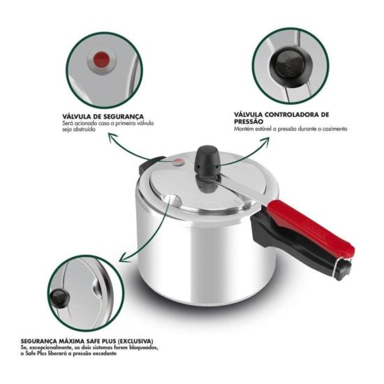 Panela de Pressão Fechamento Interno Clock Eco 4,5L por 123,00 à vista no boleto/pix ou parcele em até 4x sem juros. Compre na loja Mundomax!