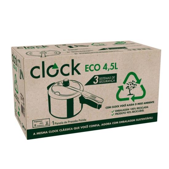 Panela de Pressão Fechamento Interno Clock Eco 4,5L por 123,00 à vista no boleto/pix ou parcele em até 4x sem juros. Compre na loja Mundomax!