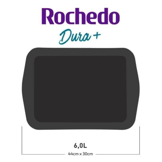 Assadeira Retangular Rochedo Dura+ Antiaderente 44x30cm por 0,00 à vista no boleto/pix ou parcele em até 1x sem juros. Compre na loja Mundomax!