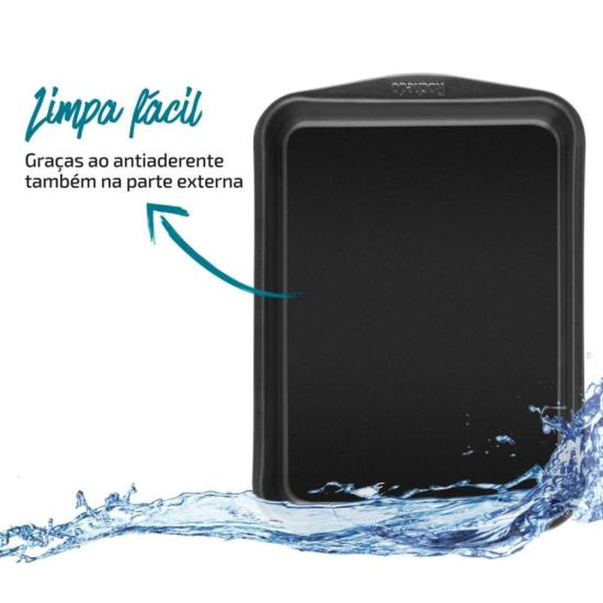 Assadeira Retangular Rochedo Dura+ Antiaderente 44x30cm por 0,00 à vista no boleto/pix ou parcele em até 1x sem juros. Compre na loja Mundomax!