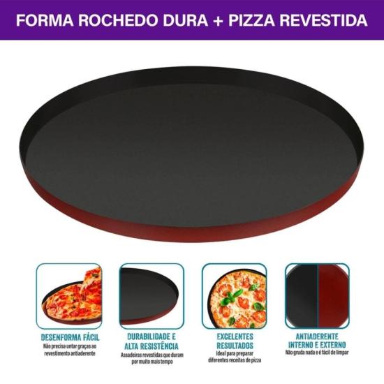 Assadeira de Pizza Rochedo Dura+ com Revestimento Antiaderente 35cm por 659,00 à vista no boleto/pix ou parcele em até 10x sem juros. Compre na loja Mundomax!