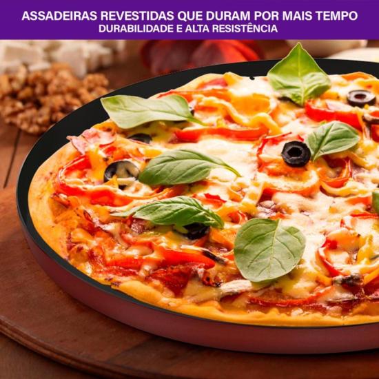 Assadeira de Pizza Rochedo Dura+ com Revestimento Antiaderente 35cm por 659,00 à vista no boleto/pix ou parcele em até 10x sem juros. Compre na loja Mundomax!