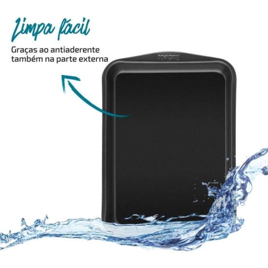 Assadeira Retangular Rochedo Dura+ Antiaderente 37,3x25,4cm por 0,00 à vista no boleto/pix ou parcele em até 1x sem juros. Compre na loja Mundomax!