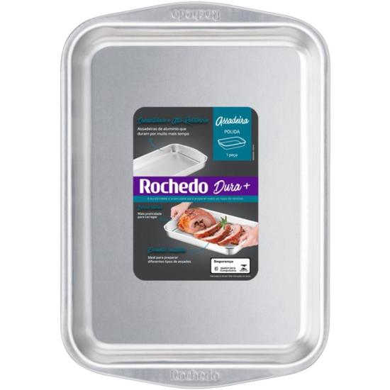 Assadeira Retangular Rochedo Dura+ Polida por 0,00 à vista no boleto/pix ou parcele em até 1x sem juros. Compre na loja Mundomax!