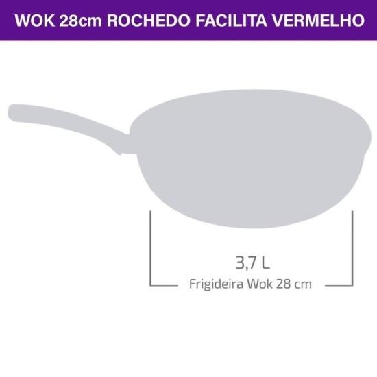 Frigideira Wok Rochedo Facilita Vermelho 28cm por 416,00 à vista no boleto/pix ou parcele em até 10x sem juros. Compre na loja Mundomax!