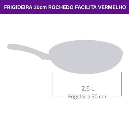Frigideira Rochedo Facilita Vermelho 30cm por 414,00 à vista no boleto/pix ou parcele em até 10x sem juros. Compre na loja Mundomax!