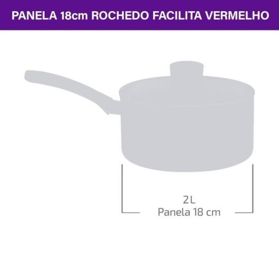 Panela Rochedo Facilita Vermelho 18cm por 298,00 à vista no boleto/pix ou parcele em até 10x sem juros. Compre na loja Mundomax!