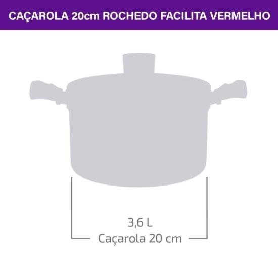 Caçarola Rochedo Facilita Vermelho 20cm por 376,00 à vista no boleto/pix ou parcele em até 10x sem juros. Compre na loja Mundomax!
