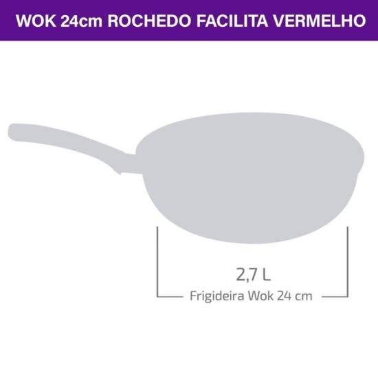 Frigideira Wok Rochedo Facilita Vermelho 24cm por 370,00 à vista no boleto/pix ou parcele em até 10x sem juros. Compre na loja Mundomax!