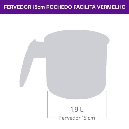 Fervedor Rochedo Facilita Vermelho 15cm por 225,00 à vista no boleto/pix ou parcele em até 9x sem juros. Compre na loja Mundomax!