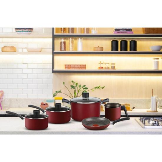 Jogo de Panelas Rochedo Facilita Vermelho 5 Peças por 642,00 à vista no boleto/pix ou parcele em até 10x sem juros. Compre na loja Mundomax!