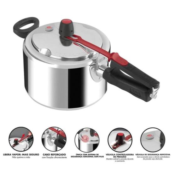 Panela de Pressão Clock Original+ Fechamento Interno 3L por 118,00 à vista no boleto/pix ou parcele em até 4x sem juros. Compre na loja Mundomax!