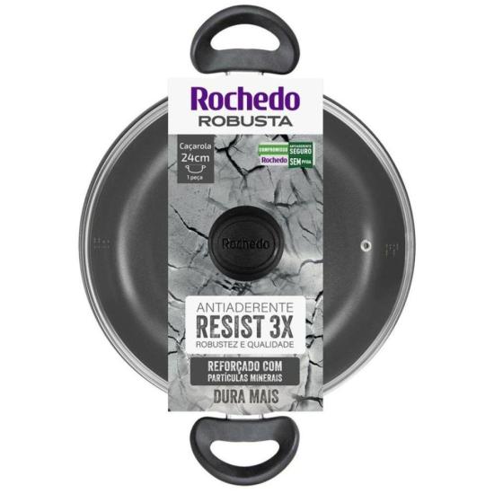 Caçarola Rochedo Robusta Grafite 24cm por 546,00 à vista no boleto/pix ou parcele em até 10x sem juros. Compre na loja Mundomax!