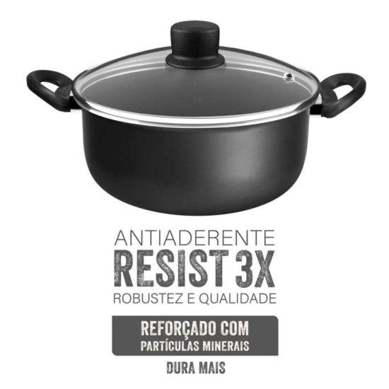 Caçarola Rochedo Robusta Grafite 24cm por 546,00 à vista no boleto/pix ou parcele em até 10x sem juros. Compre na loja Mundomax!