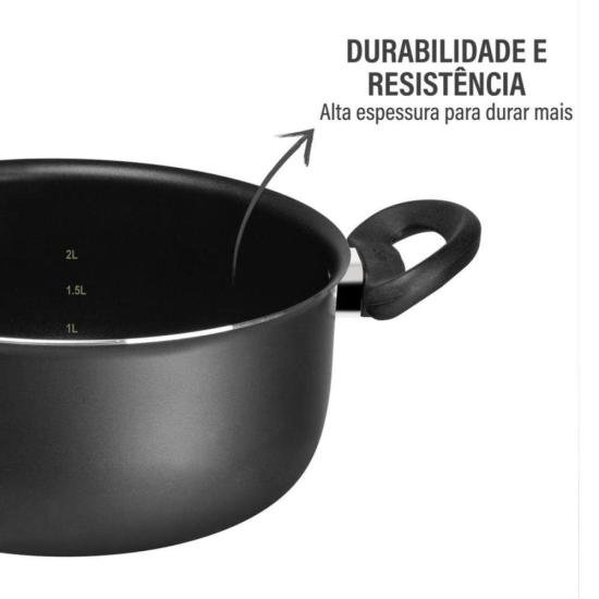 Caçarola Rochedo Robusta Grafite 24cm por 546,00 à vista no boleto/pix ou parcele em até 10x sem juros. Compre na loja Mundomax!