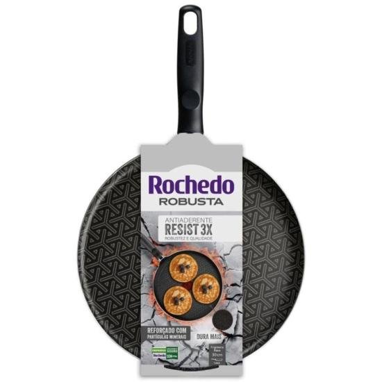 Frigideira Rasa Rochedo Robusta Grafite 30cm por 626,00 à vista no boleto/pix ou parcele em até 10x sem juros. Compre na loja Mundomax!