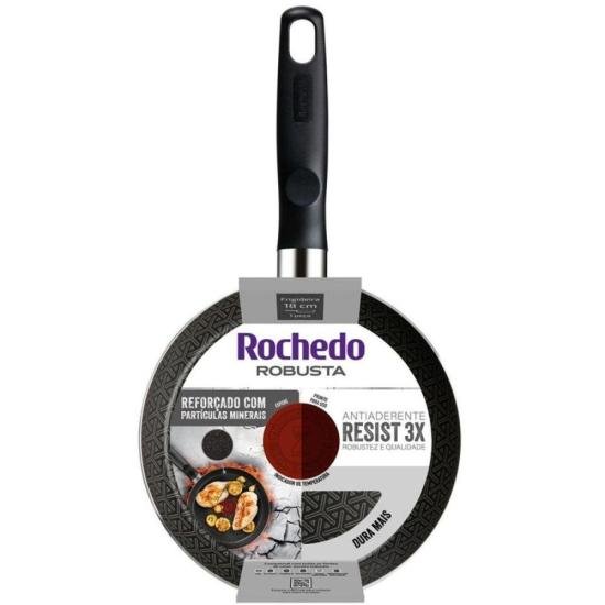 Frigideira Rochedo Robusta Grafite 18cm por 288,00 à vista no boleto/pix ou parcele em até 10x sem juros. Compre na loja Mundomax!