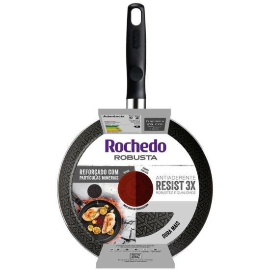 Frigideira Rochedo Robusta Grafite 24cm por 389,00 à vista no boleto/pix ou parcele em até 10x sem juros. Compre na loja Mundomax!