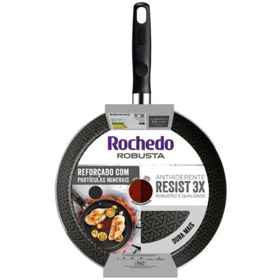 Frigideira Rochedo Robusta Grafite 30cm por 508,00 à vista no boleto/pix ou parcele em até 10x sem juros. Compre na loja Mundomax!