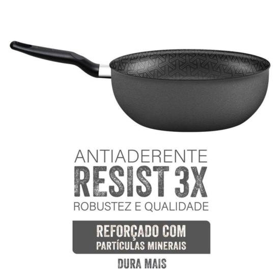 Frigideira Wok Rochedo Robusta Grafite 25cm por 481,00 à vista no boleto/pix ou parcele em até 10x sem juros. Compre na loja Mundomax!