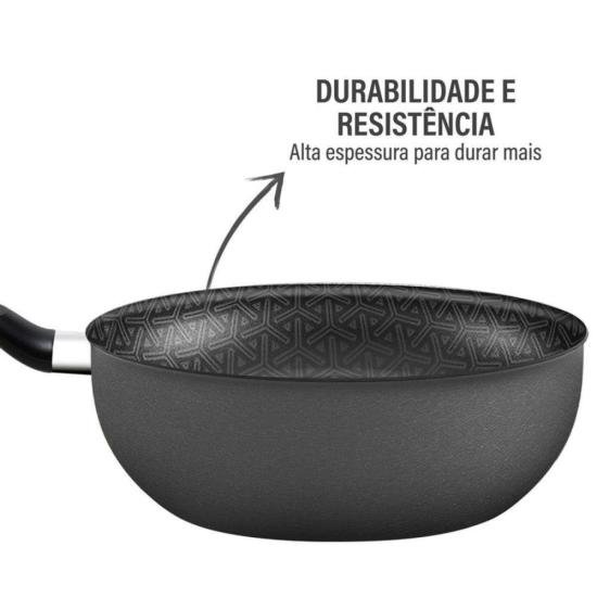 Frigideira Wok Rochedo Robusta Grafite 25cm por 481,00 à vista no boleto/pix ou parcele em até 10x sem juros. Compre na loja Mundomax!