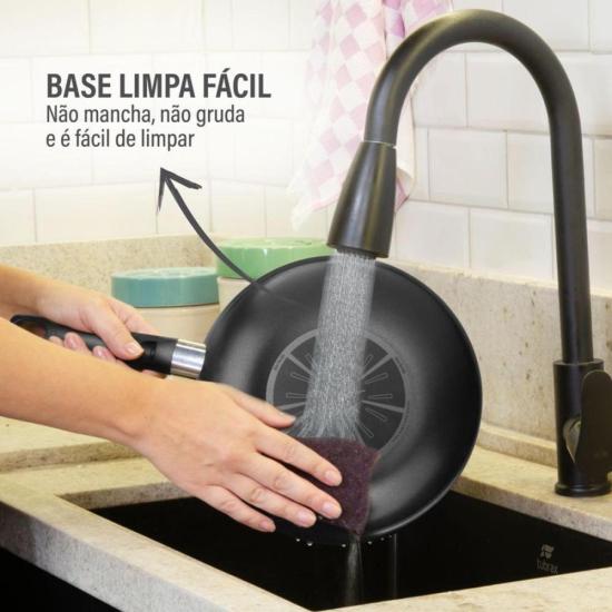 Frigideira Wok Rochedo Robusta Grafite 25cm por 481,00 à vista no boleto/pix ou parcele em até 10x sem juros. Compre na loja Mundomax!