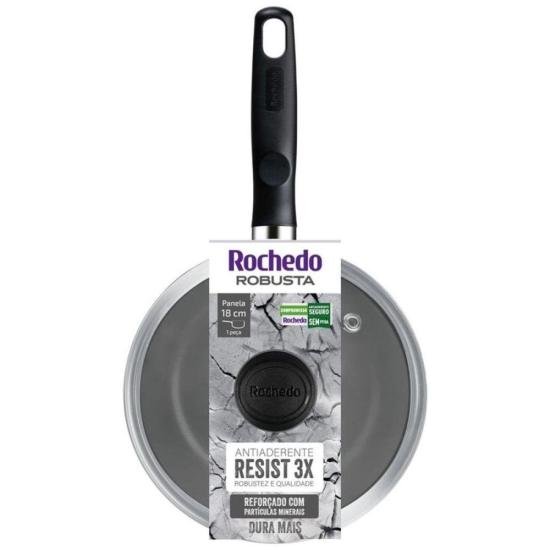 Panela Rochedo Robusta Grafite 18cm por 385,00 à vista no boleto/pix ou parcele em até 10x sem juros. Compre na loja Mundomax!