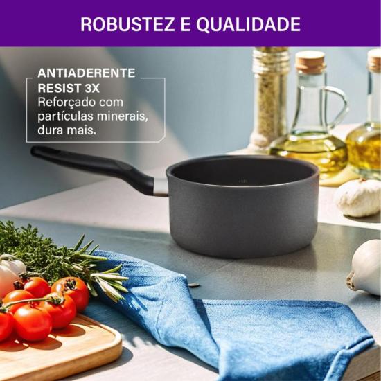 Panela Rochedo Robusta Grafite 18cm por 385,00 à vista no boleto/pix ou parcele em até 10x sem juros. Compre na loja Mundomax!